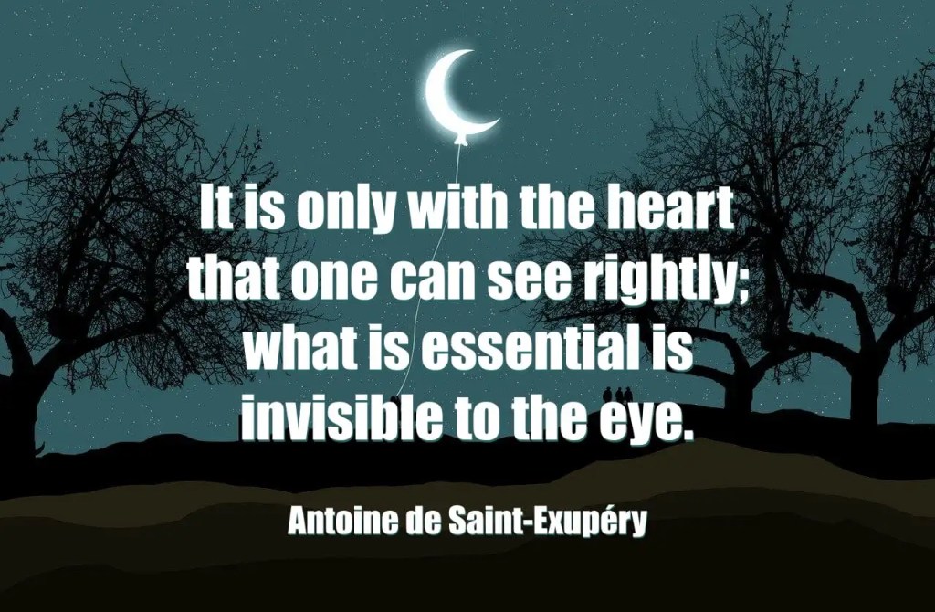 Citation de « Le Petit Prince » / ‘The Little Prince’s Quote – Cœur / Heart
