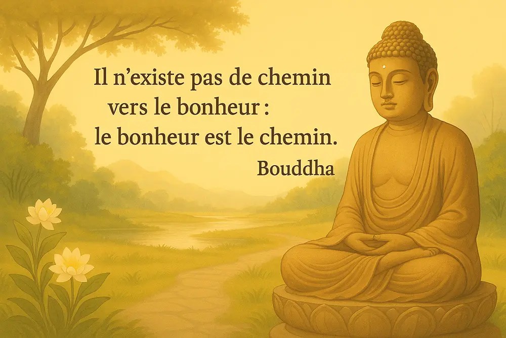 « Il n’existe pas de chemin vers le bonheur : le bonheur est le chemin. » – Bouddha
