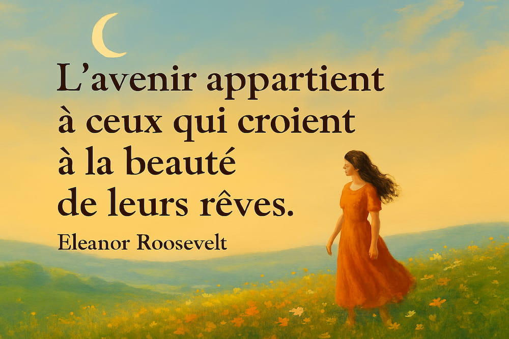 Lever du soleil sur un sommet, image inspirante illustrant la citation sur les rêves