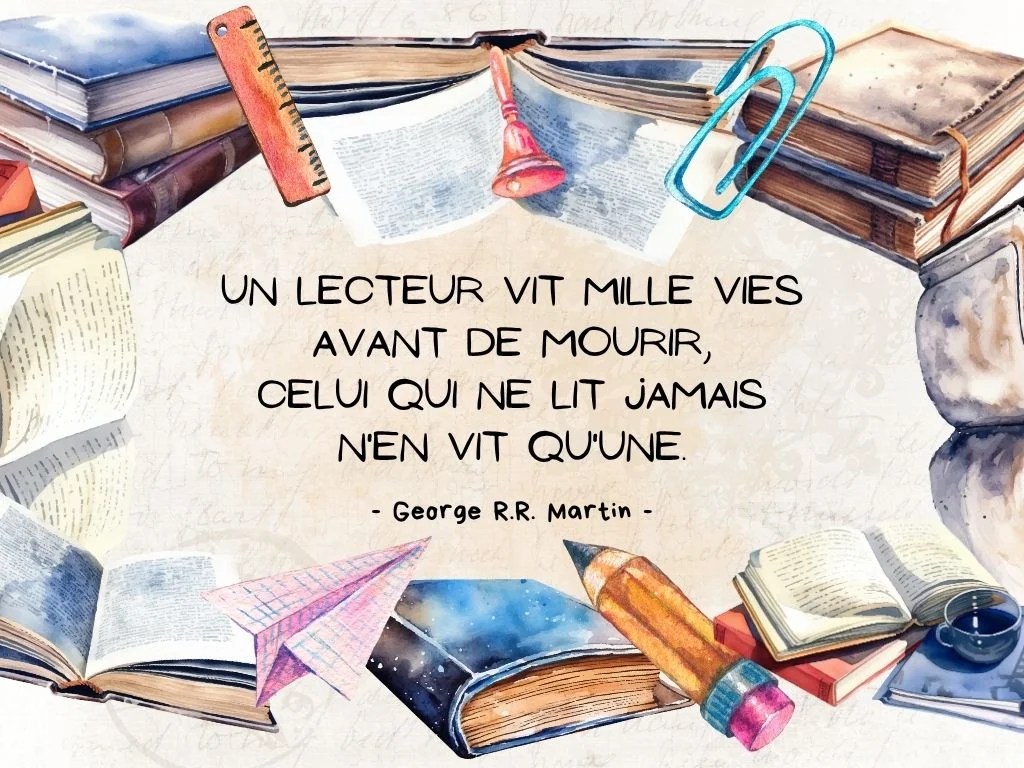 Un coin lecture douillet avec des livres ouverts, représentant l’évasion à travers la lecture