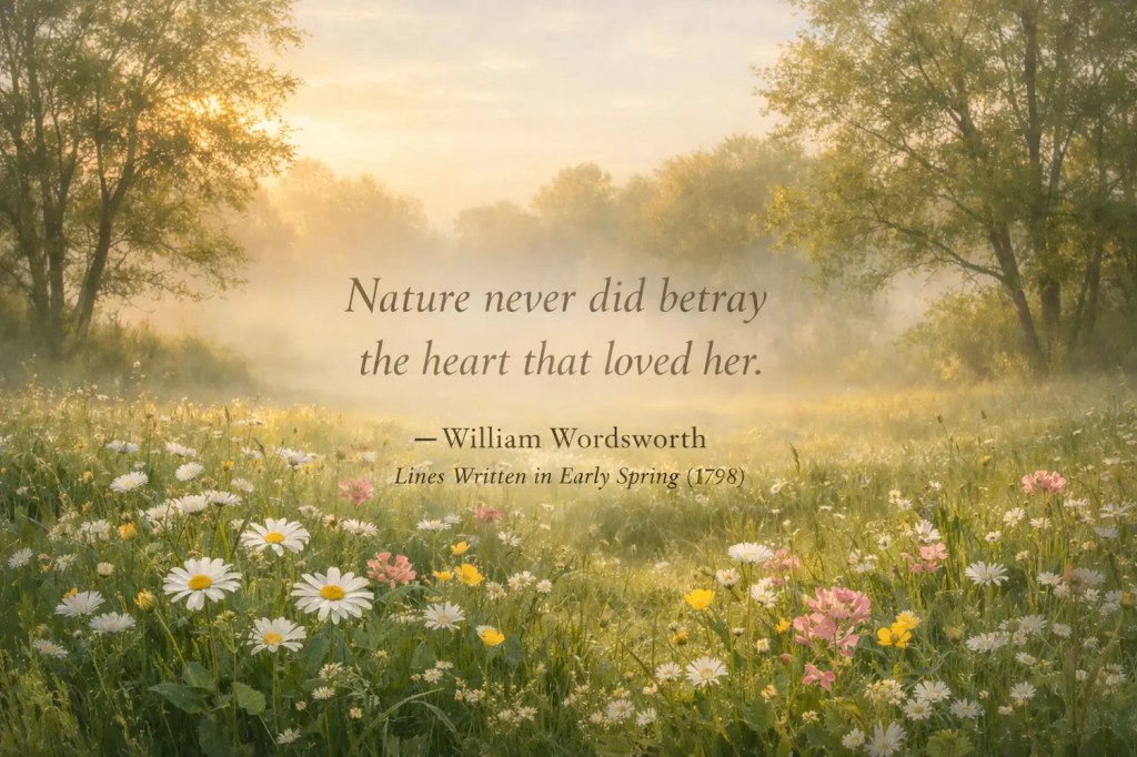 A peaceful natural landscape symbolizing harmony and trust between humans and nature